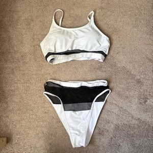 Elegant White and Black Bikini Set